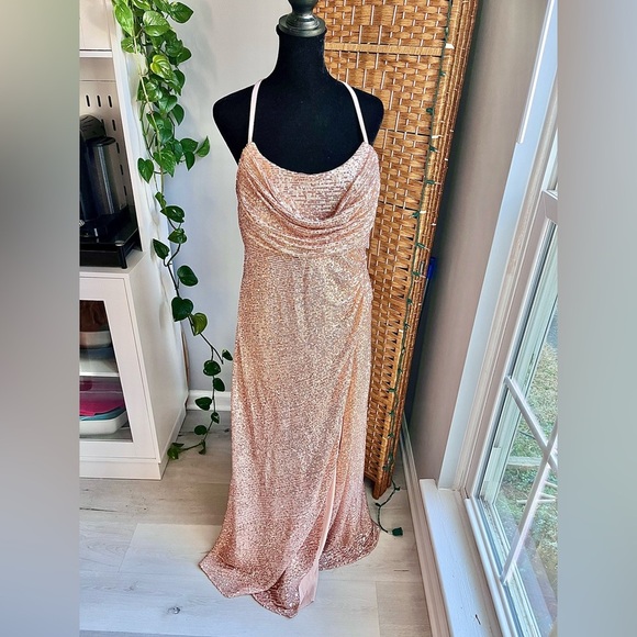 Morgan & Co. Sequin Bodycon Maxi Slit Dress - Picture 9 of 13